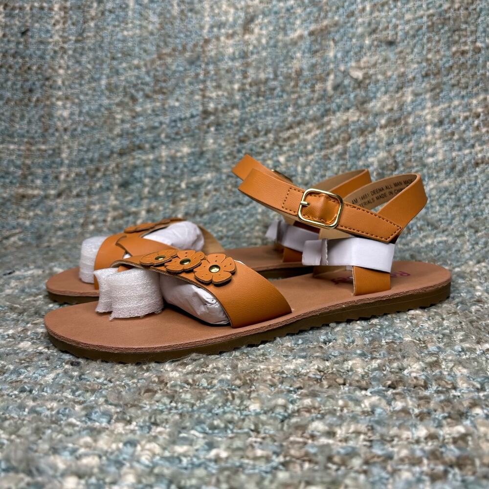 NWOB - Rachel Kids Girl's Deena Flower Sandals in Tan